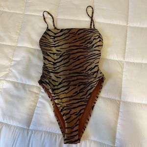Vitamin A tiger design one piece bathing suit